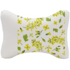 Yellow Flowers Seat Head Rest Cushion by designsbymallika