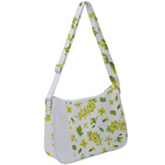 Yellow Flowers Zip Up Shoulder Bag
