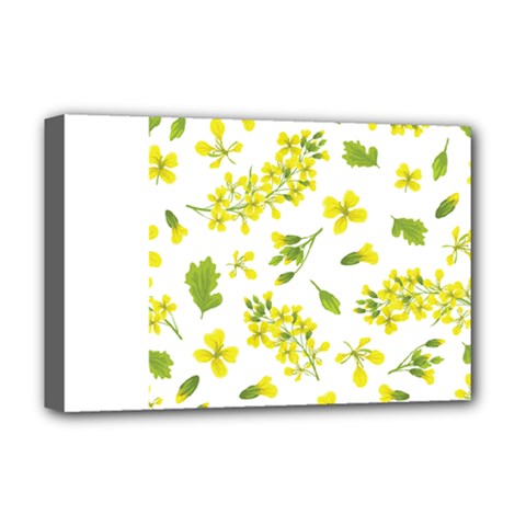 Yellow Flowers Deluxe Canvas 18  X 12  (stretched) by designsbymallika