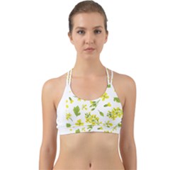 Yellow Flowers Back Web Sports Bra by designsbymallika