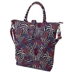 Zebra Chain Pattern Buckle Top Tote Bag by designsbymallika