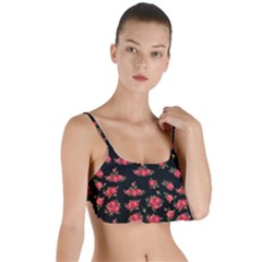 Red Roses Layered Top Bikini Top  by designsbymallika