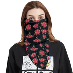 Red Roses Face Covering Bandana (triangle) by designsbymallika