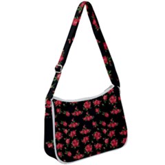 Red Roses Zip Up Shoulder Bag by designsbymallika