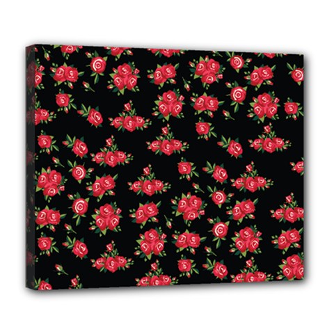 Red Roses Deluxe Canvas 24  X 20  (stretched) by designsbymallika