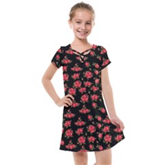 Red Roses Kids  Cross Web Dress by designsbymallika