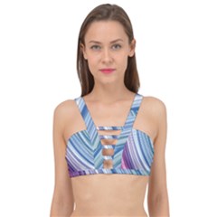 Rainbow Stripes Cage Up Bikini Top by Dazzleway