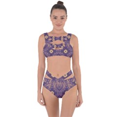 Gold And Purple Bandaged Up Bikini Set  by Dazzleway