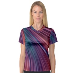 Metallic rainbow V-Neck Sport Mesh Tee