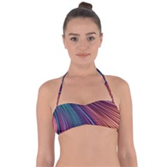 Metallic rainbow Halter Bandeau Bikini Top