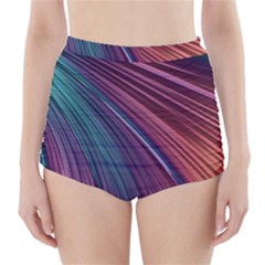 Metallic Rainbow High-waisted Bikini Bottoms by Dazzleway