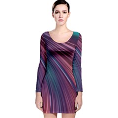 Metallic rainbow Long Sleeve Velvet Bodycon Dress