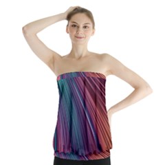 Metallic rainbow Strapless Top