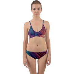 Metallic rainbow Wrap Around Bikini Set