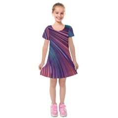 Metallic rainbow Kids  Short Sleeve Velvet Dress