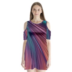 Metallic rainbow Shoulder Cutout Velvet One Piece