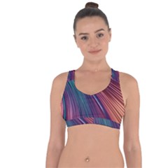 Metallic rainbow Cross String Back Sports Bra