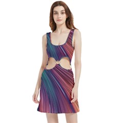 Metallic rainbow Velvet Cutout Dress