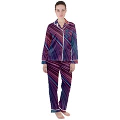 Metallic rainbow Satin Long Sleeve Pyjamas Set