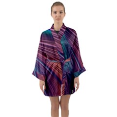 Metallic rainbow Long Sleeve Satin Kimono