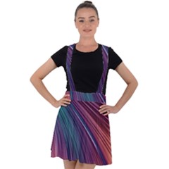 Metallic rainbow Velvet Suspender Skater Skirt