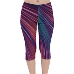 Metallic rainbow Velvet Capri Leggings 