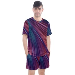 Metallic rainbow Men s Mesh Tee and Shorts Set