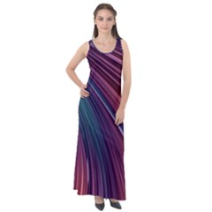 Metallic rainbow Sleeveless Velour Maxi Dress