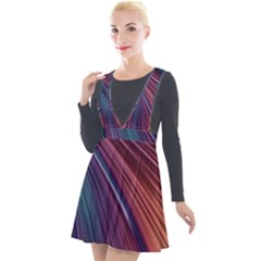Metallic rainbow Plunge Pinafore Velour Dress