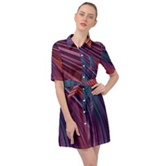 Metallic rainbow Belted Shirt Dress