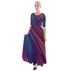 Metallic rainbow Half Sleeves Maxi Dress