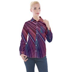 Metallic rainbow Women s Long Sleeve Pocket Shirt