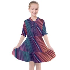 Metallic Rainbow Kids  All Frills Chiffon Dress by Dazzleway