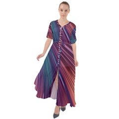 Metallic rainbow Waist Tie Boho Maxi Dress