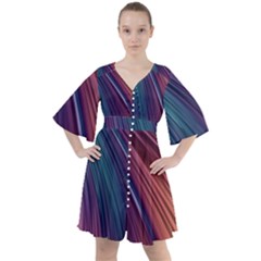 Metallic rainbow Boho Button Up Dress