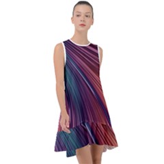 Metallic rainbow Frill Swing Dress