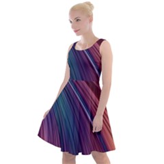 Metallic rainbow Knee Length Skater Dress