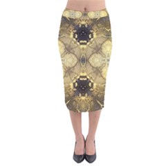 Black And Gold Velvet Midi Pencil Skirt by Dazzleway