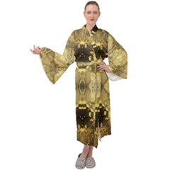 Black And Gold Maxi Velour Kimono by Dazzleway