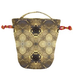 Black And Gold Drawstring Bucket Bag by Dazzleway
