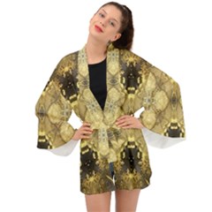 Black And Gold Long Sleeve Kimono by Dazzleway