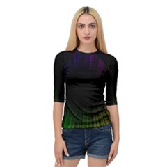 Colorful Light Ray Rainbow Quarter Sleeve Raglan Tee