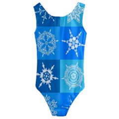 Snowflakes Kids  Cut-out Back One Piece Swimsuit by Sobalvarro