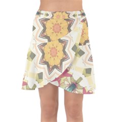 Cute Kaleidoscope Wrap Front Skirt by Dazzleway