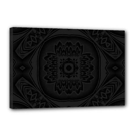 Black And Gray Canvas 18  X 12  (stretched) by Dazzleway