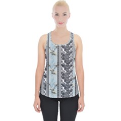 Multipowderblueflowerpiece Up Tank Top by lynngrayson