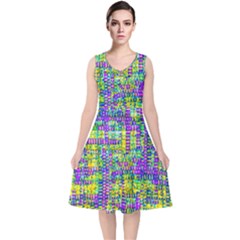 Mosaic Tapestry V-neck Midi Sleeveless Dress  by essentialimage