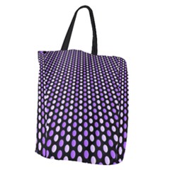 Purple And Pink Dots Pattern, Black Background Giant Grocery Tote by Casemiro