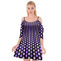 Purple And Pink Dots Pattern, Black Background Cutout Spaghetti Strap Chiffon Dress by Casemiro