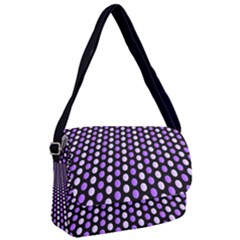 Purple And Pink Dots Pattern, Black Background Courier Bag by Casemiro